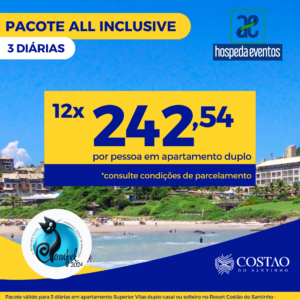 Pacote 3 Diárias Apartamento Superior Vilas Duplo (All Inclusive) + brinde