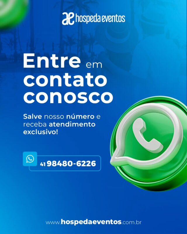 📲 Fale com a gente no WhatsApp!

Precisa de suporte ou quer saber mais sobre nossas soluções para eventos? Nosso atendimento exclusivo está a um clique de você.

📞 Adicione agora: (41) 98480-6226

Estamos prontos para te ajudar com agilidade e atenção!